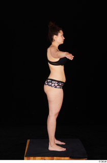 Leticia black bra floral panties lingerie standing t poses underwear…
